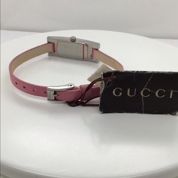 NWT Gucci 3900L Rectangular Pink Guccissima Watch - Picture 3 of 3